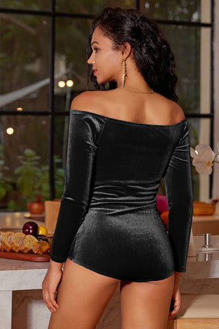 Women Sexy One Shoulder Bodysuit Long Sleeve Ruched Knit Leotard Tops