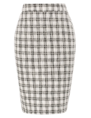 Knee-Length Pencil Skirt High Waist Back Split Hips-Wrapped Stretchy