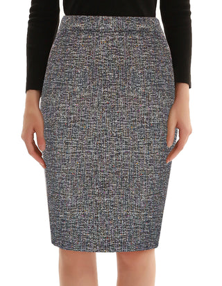 Knee-Length Pencil Skirt High Waist Back Split Hips-Wrapped Stretchy