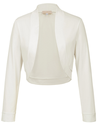 Basic Long Sleeve Open Front Cropped Cotton Coat Tops Bolero Shrug