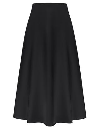 Satin Skirts for Women 2023 Elastic High Waisted Long A-Line Flared Elegant Slip Silk Midi Skirts