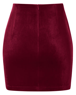 Women Ruched Overlay Decorated Skirt High Waist Mid-Thigh Length Skirt