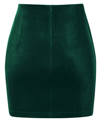 Women Ruched Overlay Decorated Skirt High Waist Mid-Thigh Length Skirt