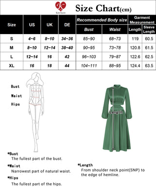 Women Cut-out Waist Dress Long Sleeve Half High-Neck Elastic Waist Dress