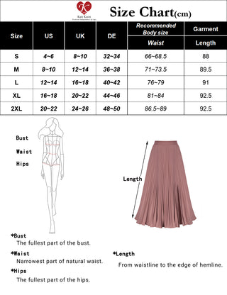 Women's High Waist Pleated A-Line Swing Skirt