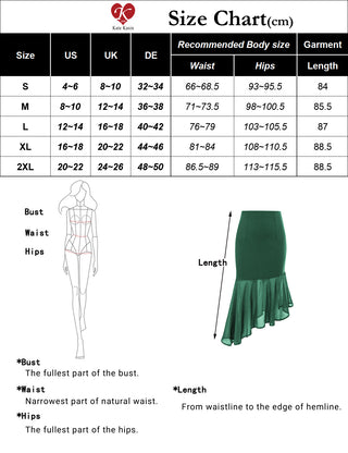 Women Irregular Hem Skirt High Waist Contrast Fabric Bodycon Skirt