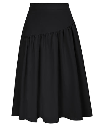 Tiered Midi Casual Elastic High Waist Flared A-Line Skirt