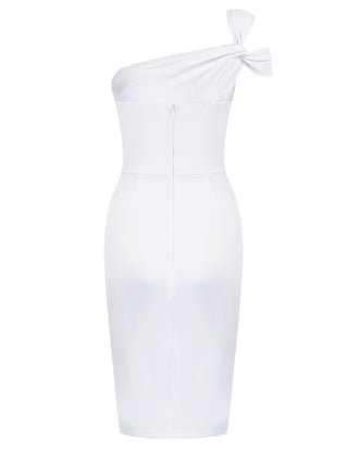 Asymmetric Wrap Hem Party DressOne Shoulder Ruched Bodycon Dress