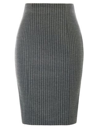Pinstripe Bodycon Skirt OL Lady High Waist Hips-Wrapped Skirt