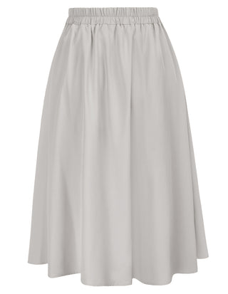 Tiered Midi Casual Elastic High Waist Flared A-Line Skirt
