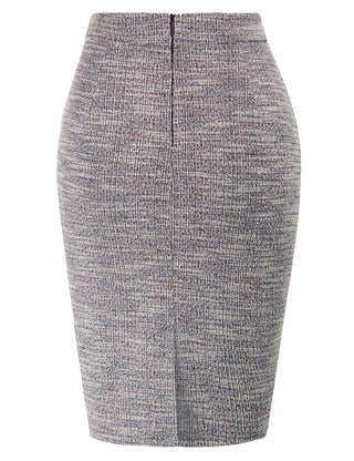Vintage Knee Length Skirt High Waist Back Slit Bodycon Skirt