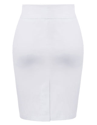 Back Split Pencil Skirt High Waist Hips-Wrapped High Stretchy