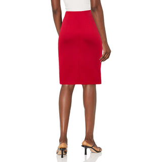 Solid Color Asymmetrical Wrap Front Stretchy Bodycon Pencil Skirt